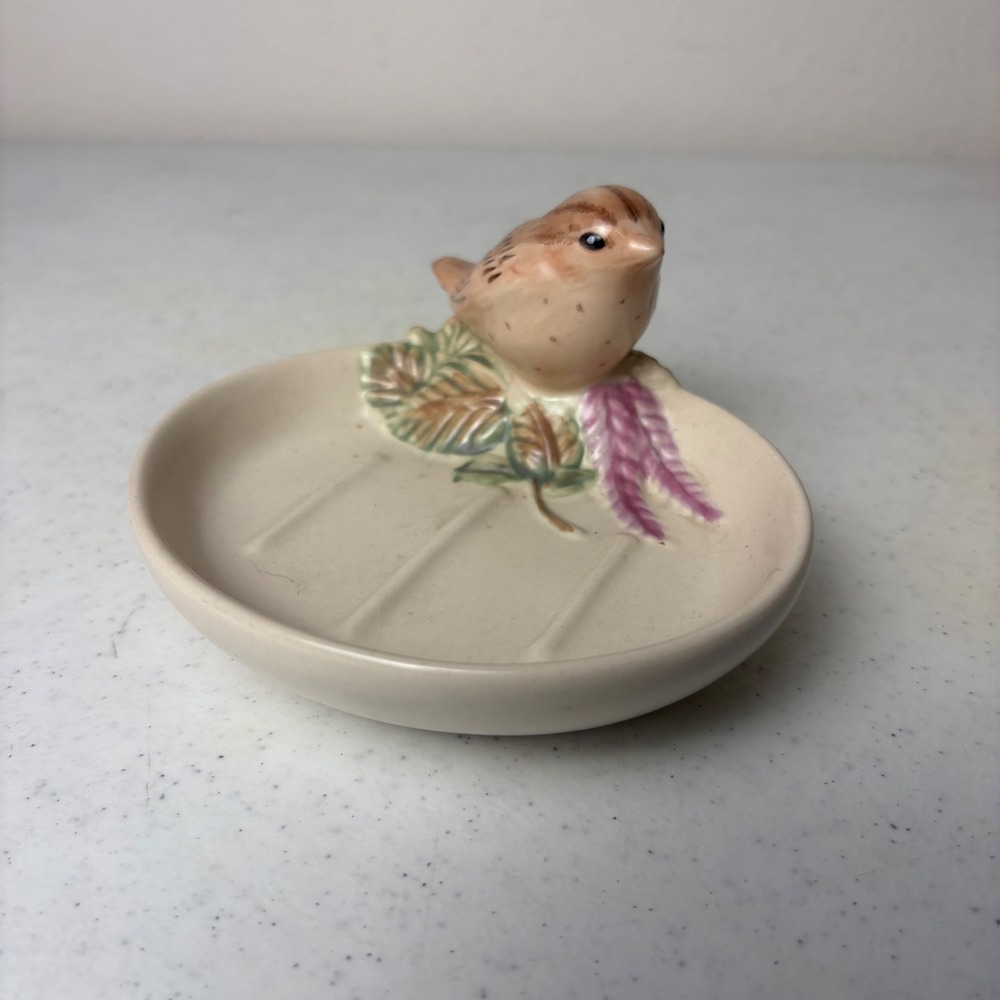 Pfaltzgraff Naturewood Bird Soap Dish Ceramic Garden Sparrow Trinket Tray - Picture 2 of 6